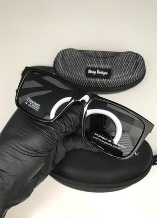 Черные мужские солнцезащитные очки поляризованные porsche design порше дизайн полароид polarized водительские6 фото