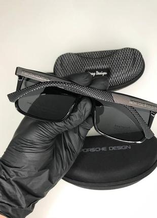 Чорні чоловічі сонцезахисні окуляри поляризовані porsche design порше дизайн полароїд polarized для водіїв8 фото