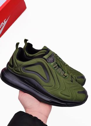 Мужские кроссовки nike air max 720 хаки🔥 зеленые салатовые переливаются8 фото