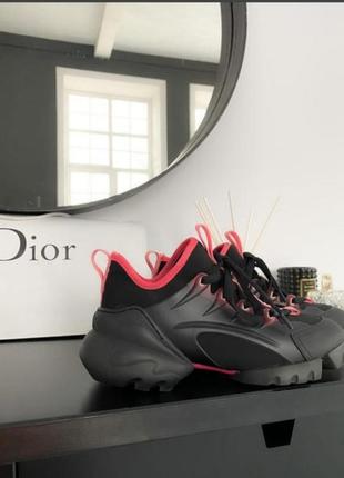 Кроссовки женские бренд dior d connect black pink1 фото
