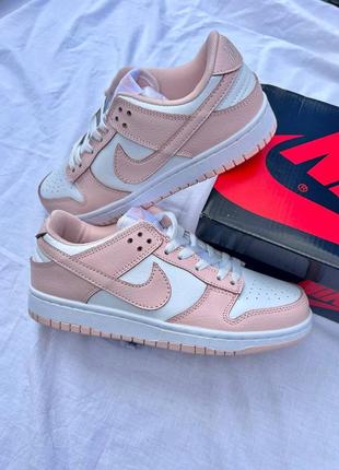 Новинка. кожаные кроссовки nike dunk disrupt pink white 22 фото