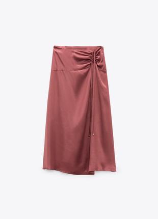 Новая коллекция! стильная юбка сатиновый финиш, zara, рр l-xl5 фото
