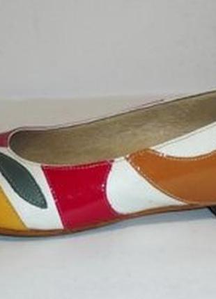 Туфли camper натуральная кожа р. 40 ст. 26 см лаковые балетки разноцветные6 фото