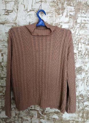 Светр в'язаний укорочений весняний,розмірs- m,колір camel