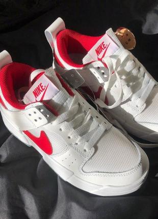 Кожаные кроссовки nike dunk disrupt low white red3 фото