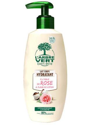 Молочко для тела l'arbre vert увлажняющее с маслом розы 250 мл (3450601036538)1 фото