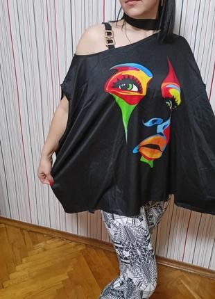 Необычная летняя блуза фктболка летучая мышь