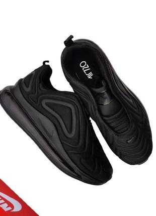 Чоловічі кросівки nike air max 720 блек чорні гладкі переливаються повітряна подушка капсула2 фото