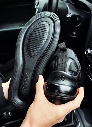 Чоловічі кросівки nike air max 720 блек чорні гладкі переливаються повітряна подушка капсула6 фото