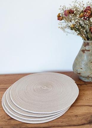 Подставки под тарелку плейсмат сервировочная салфетка из хлопкового шнура декор подарок коврик1 фото