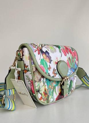 Сумка клатч с цветами, кросбоди, сумочка на длинном ремешке4 фото