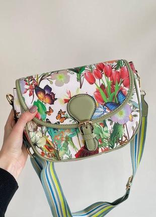 Сумка клатч с цветами, кросбоди, сумочка на длинном ремешке1 фото