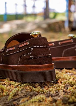 Коричневі лофери з натурального нубуку