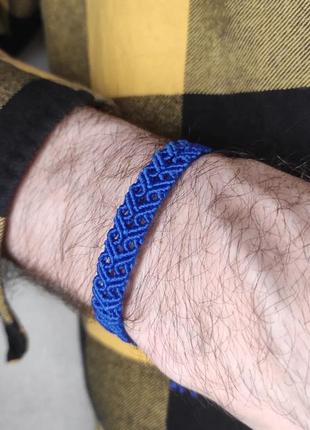 Чоловічий браслет ручного плетіння макраме "радко" charo daro (синій)