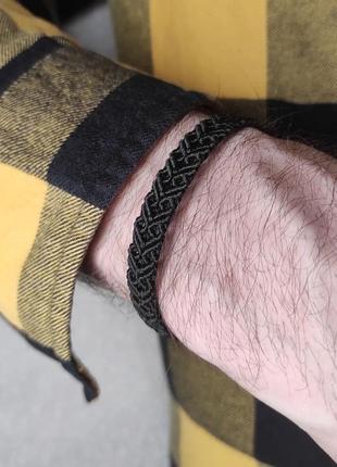 Мужской браслет ручного плетения макраме "радко" charo daro (черный)