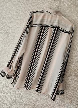 Сорочка блузка блуза з принтом у смужку смугаста вільна широка3 фото