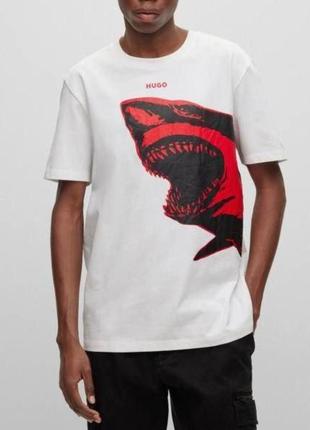 Футболка в стиле hugo boss 100% коттон черная белая