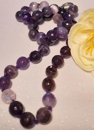 Аметист ожерелье красивое💜💜💜🤍🤍!!!