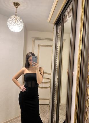 Черное платье миди1 фото