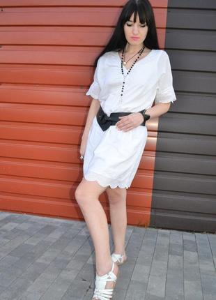 Белое платье с прошвой vero moda