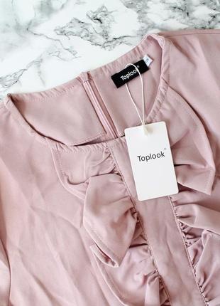 Ніжно-рожеве літнє плаття з воланами / розмір s5 фото