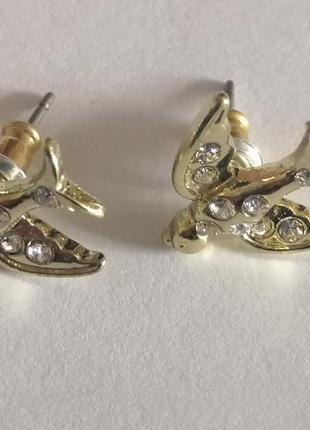 Серьги пусеты европа. *ласточки*.