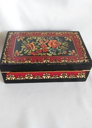 Шкатулка винтажная петриковская роспись дерево