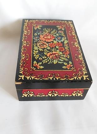 Шкатулка винтажная петриковская роспись дерево