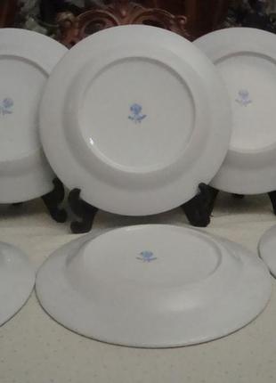Антикварные тарелки набор 6 шт фарфор клеймо кузнецов царизм9 фото