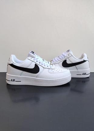 Nike air force 1 white & black4 фото