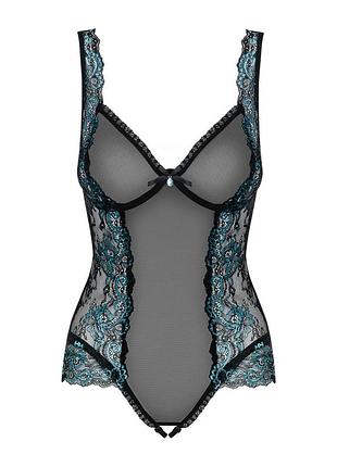 Боді сітка сіточка м'яка чашечка мереживо смарагдове декольте середня низька посадка +plus size