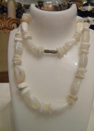 Винтажные бусы камень №1692 фото