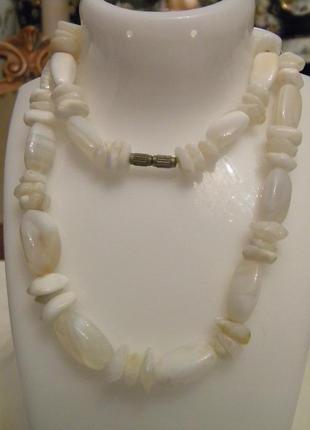 Винтажные бусы камень №1693 фото