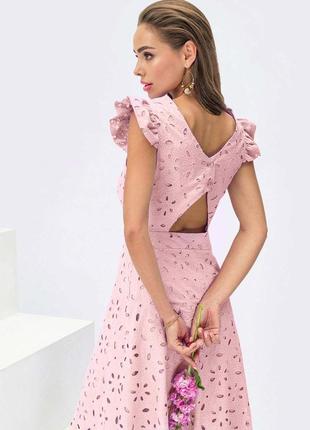 Летнее платье розовое из прошвы  ⁇  653554 фото