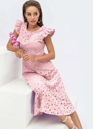 Летнее платье розовое из прошвы  ⁇  653552 фото