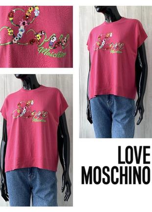 Бавовняний трикотажний джемпер жилет топ футболка love moschino оригінал