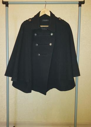 Dorothy perkins модное двубортное черное пончо пальто летучая мышь размер 56