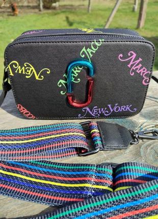 Женская стильная сумка с стиле mark jacobs в стилі марк якобс джейкобс чорна4 фото