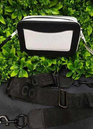 Женская стильная сумка с стиле mark jacobs в стилі марк якобс джейкобс чорна біла10 фото