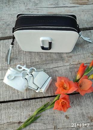 Женская стильная сумка с стиле mark jacobs в стилі марк якобс джейкобс чорна біла
