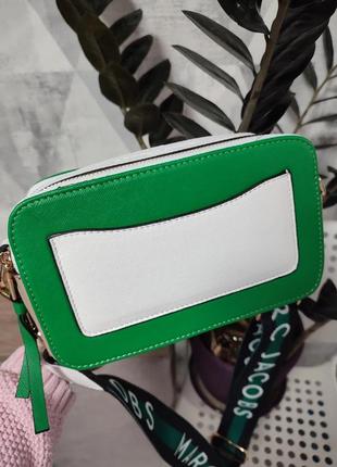 Женская стильная сумка зеленая с стиле mark jacobs в стилі марк якобс джейкобс біла зелена4 фото
