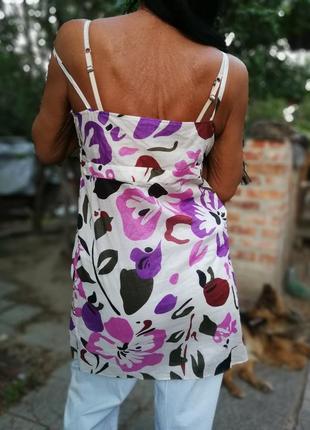 Сукня сарафан туніка в принт квіти коттон бавовна4 фото