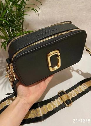 Женская стильная сумка с стиле mark jacobs в стилі марк якобс джейкобс чорна2 фото