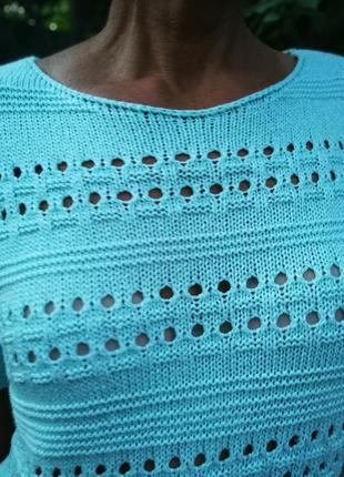 Летний джемпер свитер ажурный кружевной вязаный george2 фото