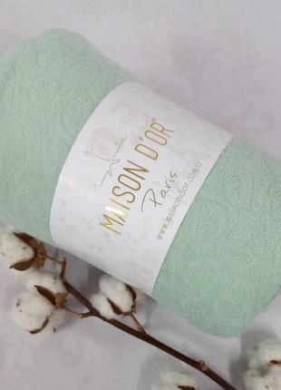 Простынь на резинке 100x200 махра jacquard с наволочками maison dor green