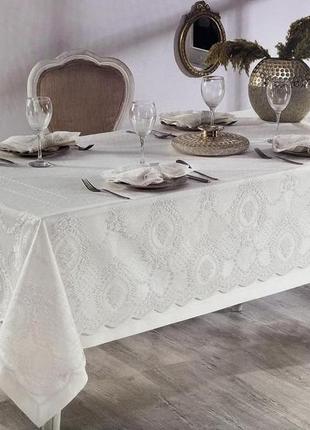 Скатерть set maison d'or 160x270+150x260+8pcs+8psc marinella t.cloth ecru2 фото