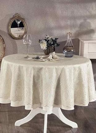 Скатерть set maison d'or q180+q170+6pcs+6psc marinella t.cloth beige2 фото