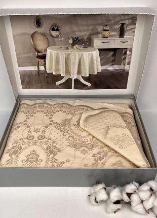 Скатерть set maison d'or q180+q170+6pcs+6psc marinella t.cloth beige1 фото