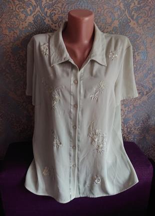 Жіноча блуза з вишивкою  великий розмір батал 50 /52 блузка блузочка