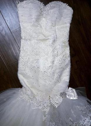 Весільна сукня айворі силует рибка2 фото